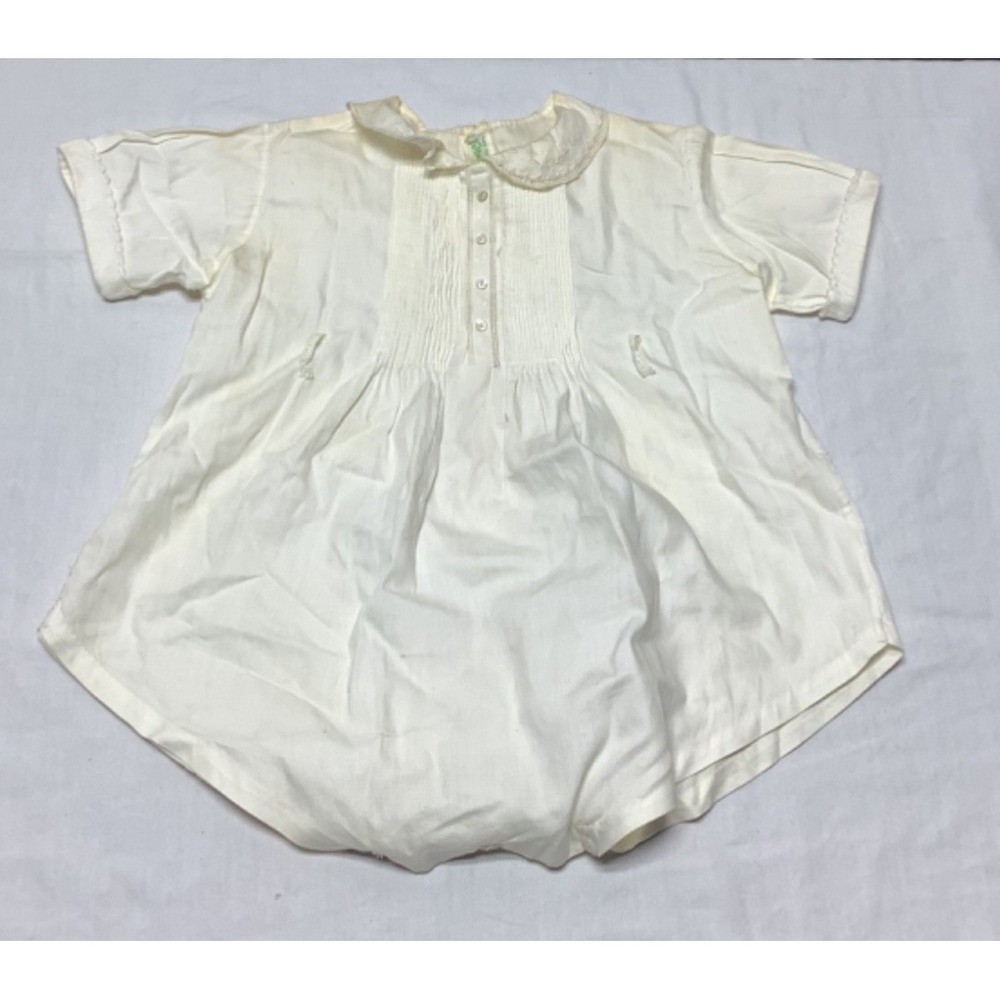Feltman Brothers Baby Boy Bubble Romper 6/9 Mo Smock Hand Embroidered Vtg